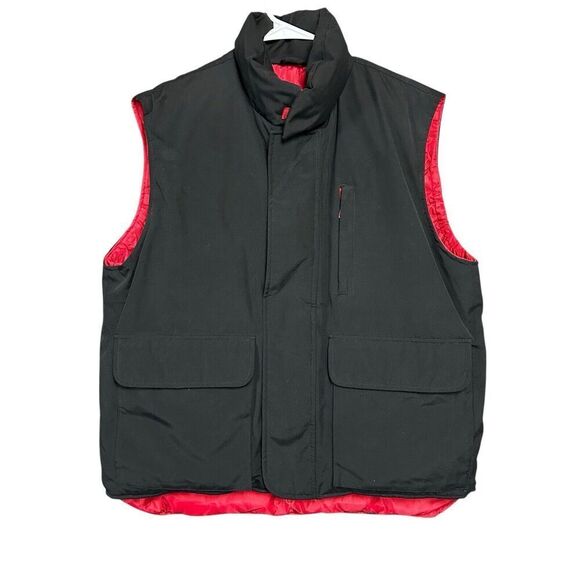 Vtg Cabelas Down Puffer Vest Mens Sz L Full Zip Pockets Black Outdoor Gorpcore - Picture 3 of 16